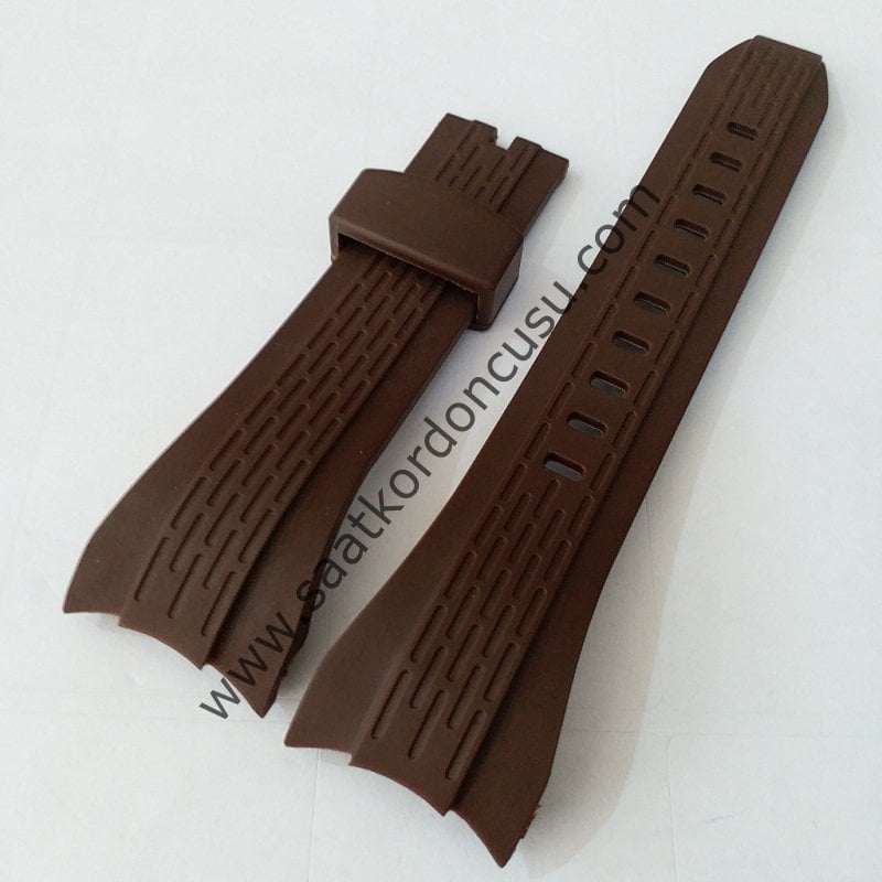 Seiko Lord Chronograph Serisi Uyumlu Silikon Kordon KAHVE
