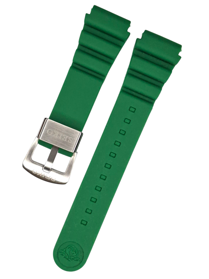 Seiko Prospex Model 22mm yeşil Silikon Saat Kordonu