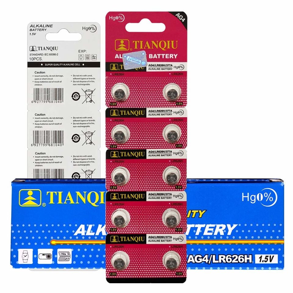 TIANQIU 200 Adet 377 Lr626 Ag4 Saat Pili