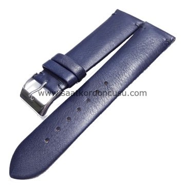 Azzuro Dikişsiz Deri Saat Kordonu LACİVERT - 20 MM