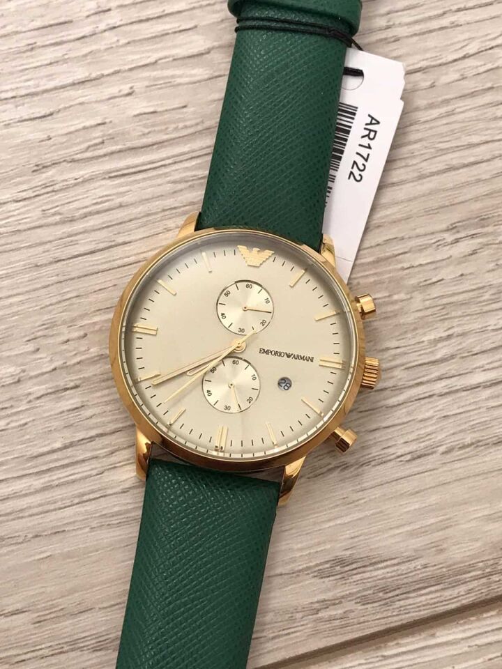 Emporio Armani AR1722 Uyumlu Yeşil Deri Saat Kordonu
