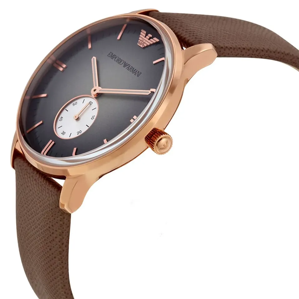 Emporio Armani AR1723 Uyumlu Kahverenk Deri Saat Kordonu