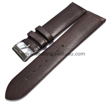 Azzuro Dikişsiz Deri Saat Kordonu KAHVE - 18 MM