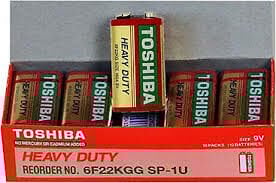 Toshiba 10 Adet 9 Volt Yassı Pil