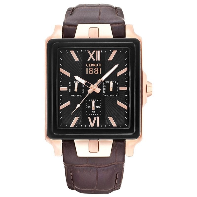 Cerruti 1881 crc013g222g El Yapımı Kahverenk Deri Saat Kordonu