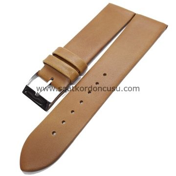 Roder Dikişsiz Deri Saat Kordonu 20 MM - TABA