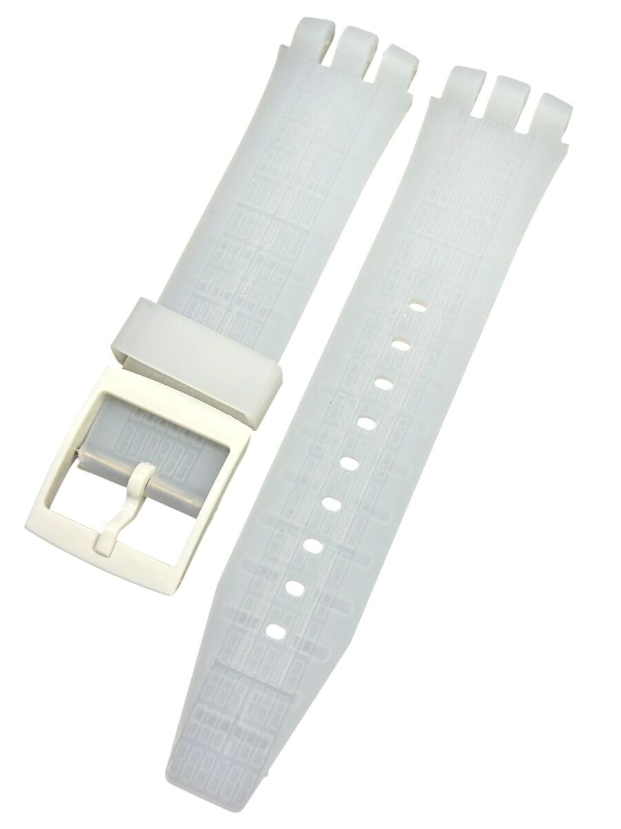 Swatch Scuba Model Uyumlu Beyaz Silikon Saat Kordonu