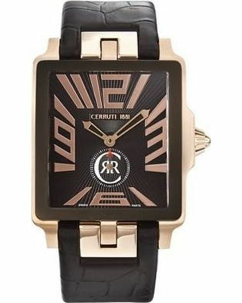 Cerruti 1881 CRB002D222D Uyumlu El Yapımı Siyah Deri Saat Kordonu