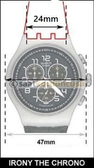 Swatch 24mm Yos Model Lacivert Deri Saat Kordonu