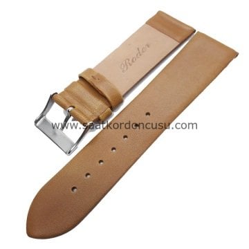 Roder Dikişsiz Deri Saat Kordonu 22 MM - TABA