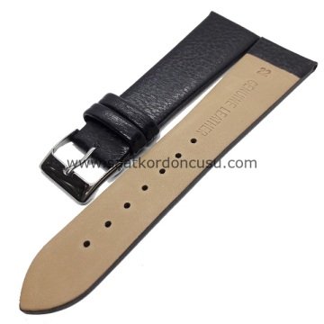 Azzuro Deri Saat Kordonu 22mm kasa 18mm Toka Ölçüsünde SİYAH