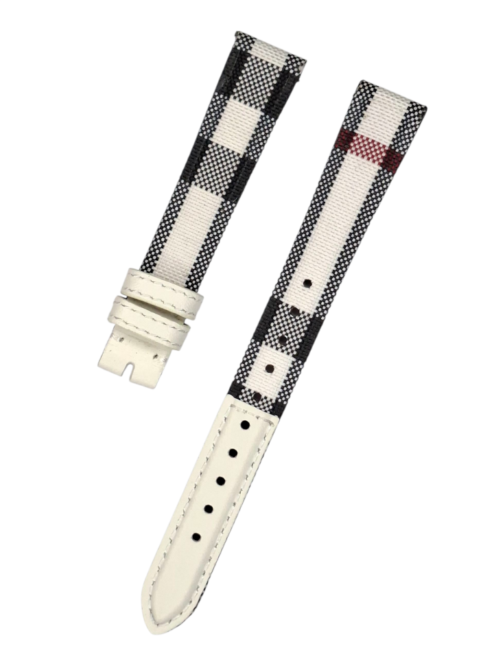 Burberry Kumaş Yüzeyli 12 mm Deri Saat Kordonu