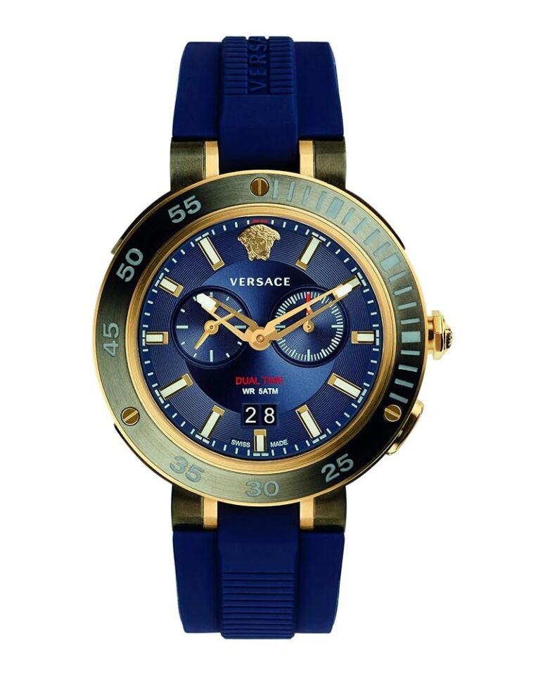 Versace V Extreme pro Dual Time Blue VCN010017 Silikon Saat Kordonu