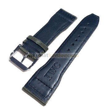 IWC Uyumlu 24mm Yeşil tekstil saat kordonu