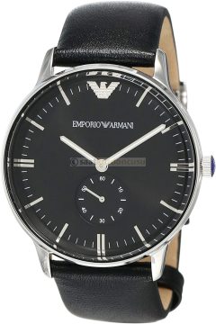 Emporio Armani AR0382 Uyumlu Siyah Deri Saat Kordonu
