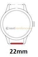 Azzuro Bombeli Bej Renkte 22mm Deri Saat Kordonu