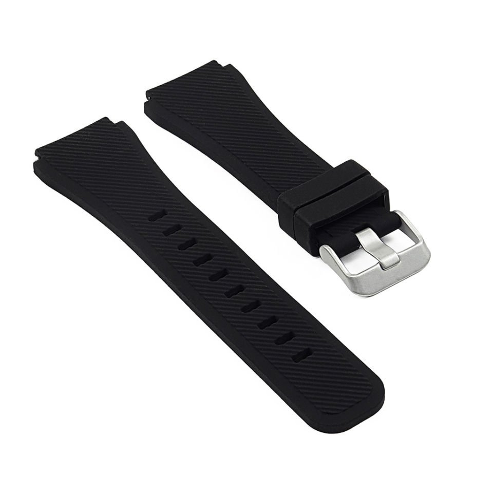 22mm Siyah Samsung s3 Gear Frontier Silikon Akıllı Saat Kordonu