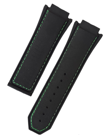Hublot King Pover F1 Uyumlu Yeşil Dikişli Silikon Kordon