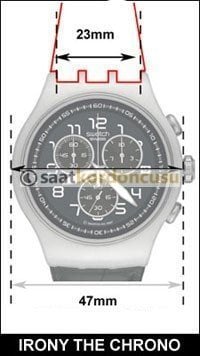 Swatch Yos Model 24mm Siyah Silikon Saat Kordonu