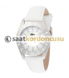 Lacoste uyumlu 20mm Beyaz Deri Saat Kordonu