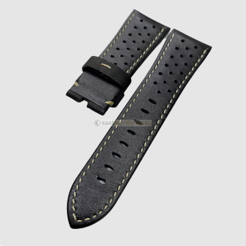 Panerai 26 mm Siyah Delikli Deri Kordon