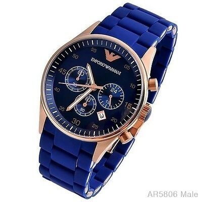 Emporio Armani ar5806 Mavi Silikon Kaplama Saat Kordonu