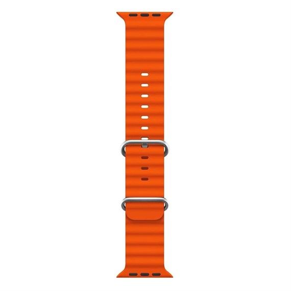 Apple Watch Ocean Loop Ultra Turuncu Silikon Kordon 5 6 7 8 42mm 44mm 49mm