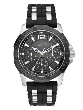 Guess Guw0366g1 Modeli Siyah Silikon Saat Kordonu