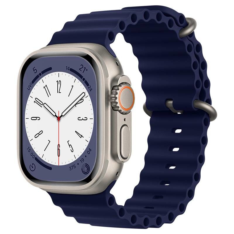 Apple Watch Ocean Loop Ultra Lacivert Silikon Kordon 5 6 7 8 42mm 44mm 49mm