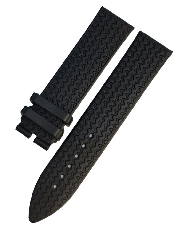 Chopard 21mm Mille Miglia Siyah Silikon Saat Kordonu