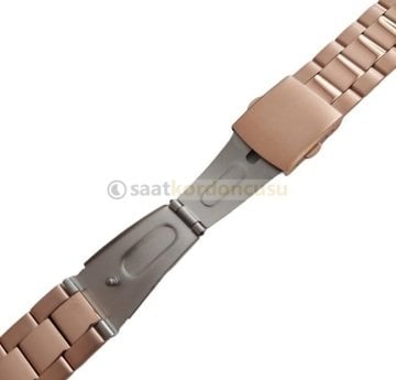 22mm RozGold Kaplama Çelik Saat Kordonu