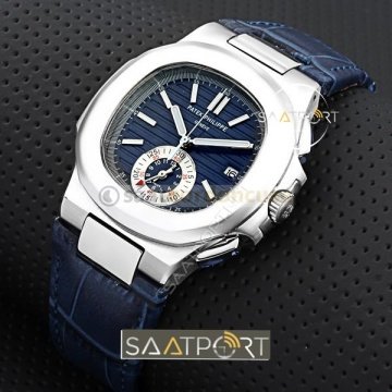 Patek Philippe Nautilus Model Lacivert Deri Kordon