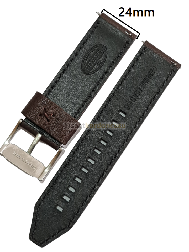 Fossil jr1390 Uyumlu 24mm Kahverenk Deri Saat Kordonu