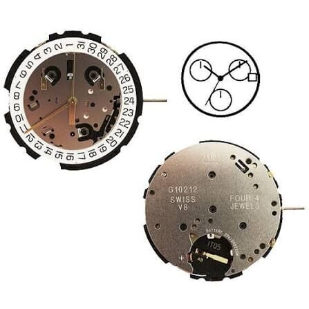 ETA SWİSS G10 212 Takvimli Krono İsviçre Quartz Saat Makinası