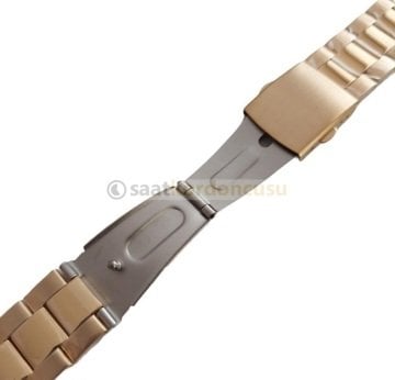 24mm Gold Kaplama Çelik Saat Kordonu