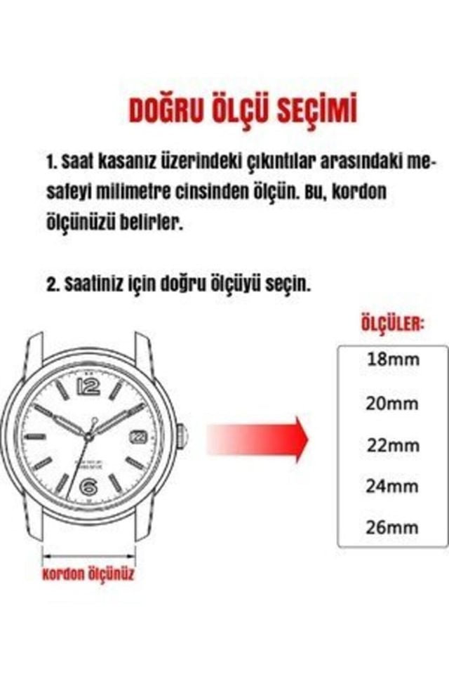22mm Timsah Desenli Hakiki Deri Siyah Renk Saat Kordonu