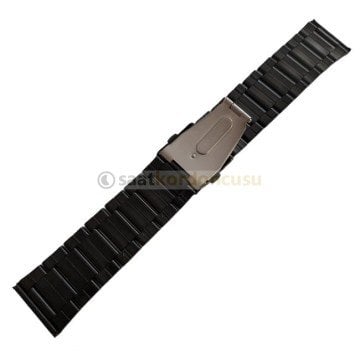 24mm Siyah Kaplama Çelik Saat Kordonu
