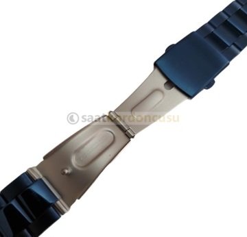 22mm Lacivert Kaplama Çelik Saat Kordonu