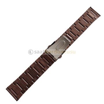 22mm Çaklıt Kahverenk Kaplama Çelik Saat Kordonu