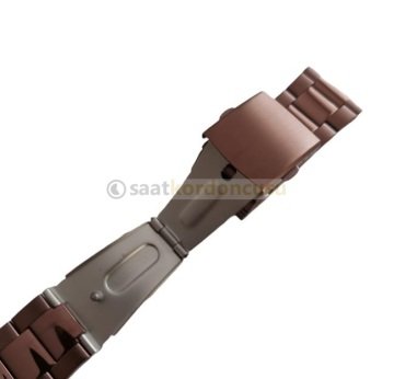 24mm Çaklıt Kahverenk Kaplama Çelik Saat Kordonu