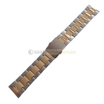 22mm bicolor Gold Ve Gümüş Renkte Kaplama Çelik Saat Kordonu