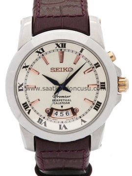 Seiko Premier snq150p1 6a32 00x0 Kahverenk Deri Saat Kordonu