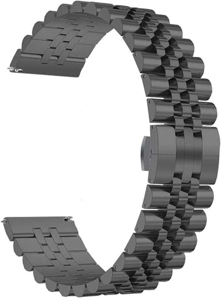 22mm Siyah Renk Klipsli Çelik Saat Kordonu
