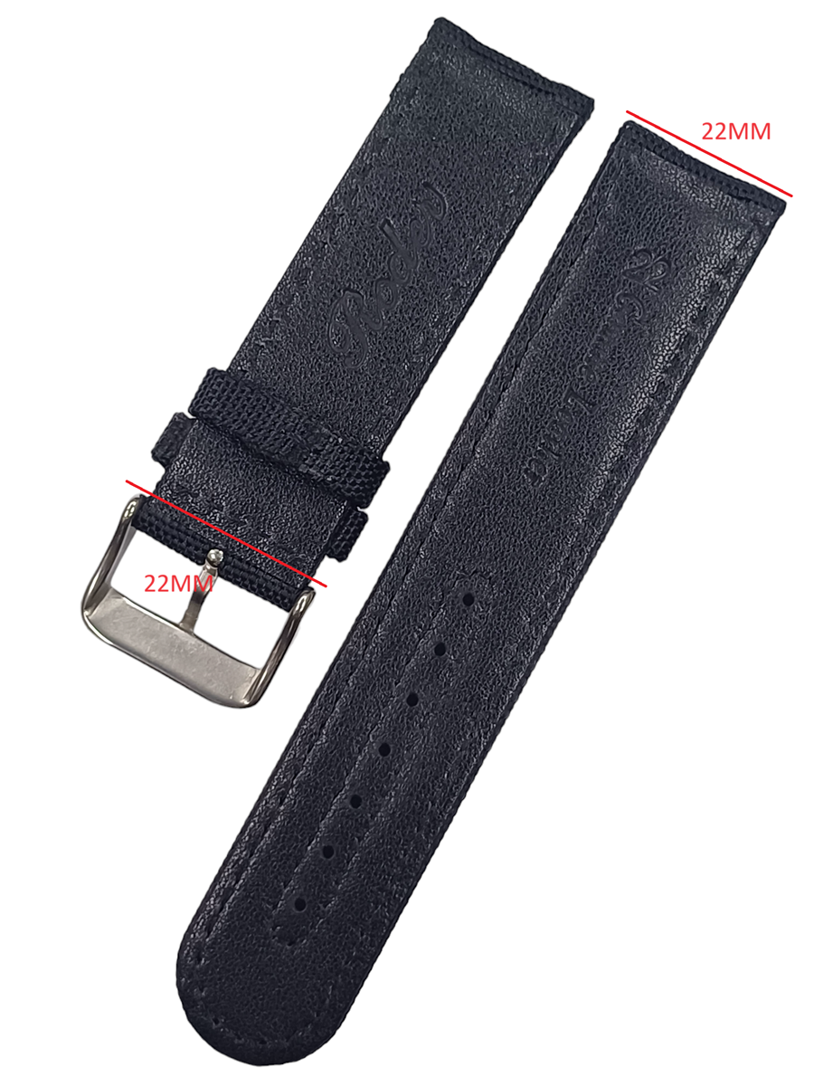 22mm Nato Model tekstil Yüzeyli Siyah Saat Kordonu
