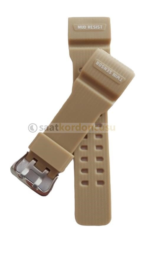 Casio gg1000 1A5 Uyumlu Bej Renk Silikon Saat Kordonu