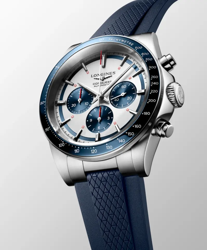 Longines Conquest Chronograph Uyumlu Mavi Silikon Kordon