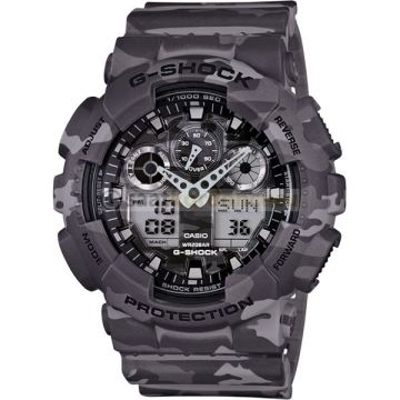 Casio Ga100 CM 8ADR Kamuflaj Gri Silikon Kordon