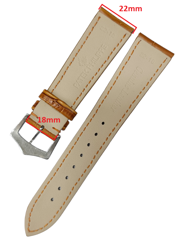 Patek Philippe 22mm Taba Deri Saat Kordonu