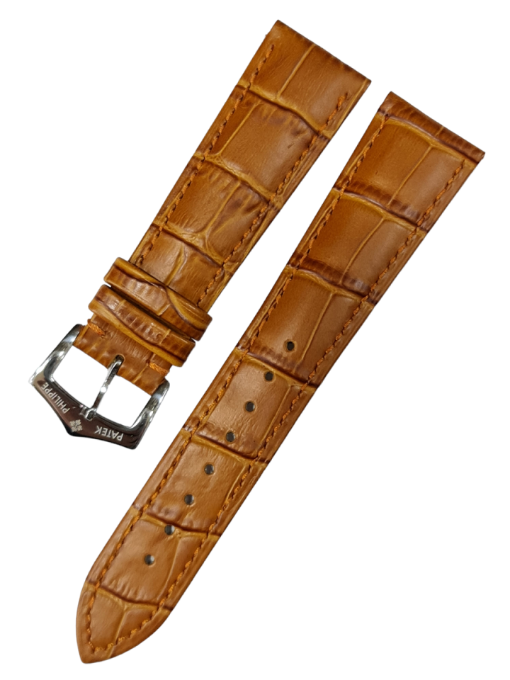 Patek Philippe 22mm Taba Deri Saat Kordonu