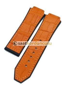 Hublot Big Bang Turuncu Deri Kaplama Silikon Kordon